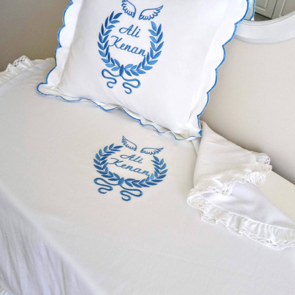 Personalized Ornament Pillow And Blanket Set Welcome To My First