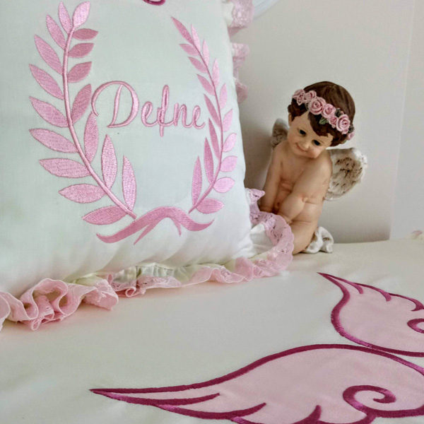 Personalized Frilly Ornament Pillow And Blanket Set Welcome To